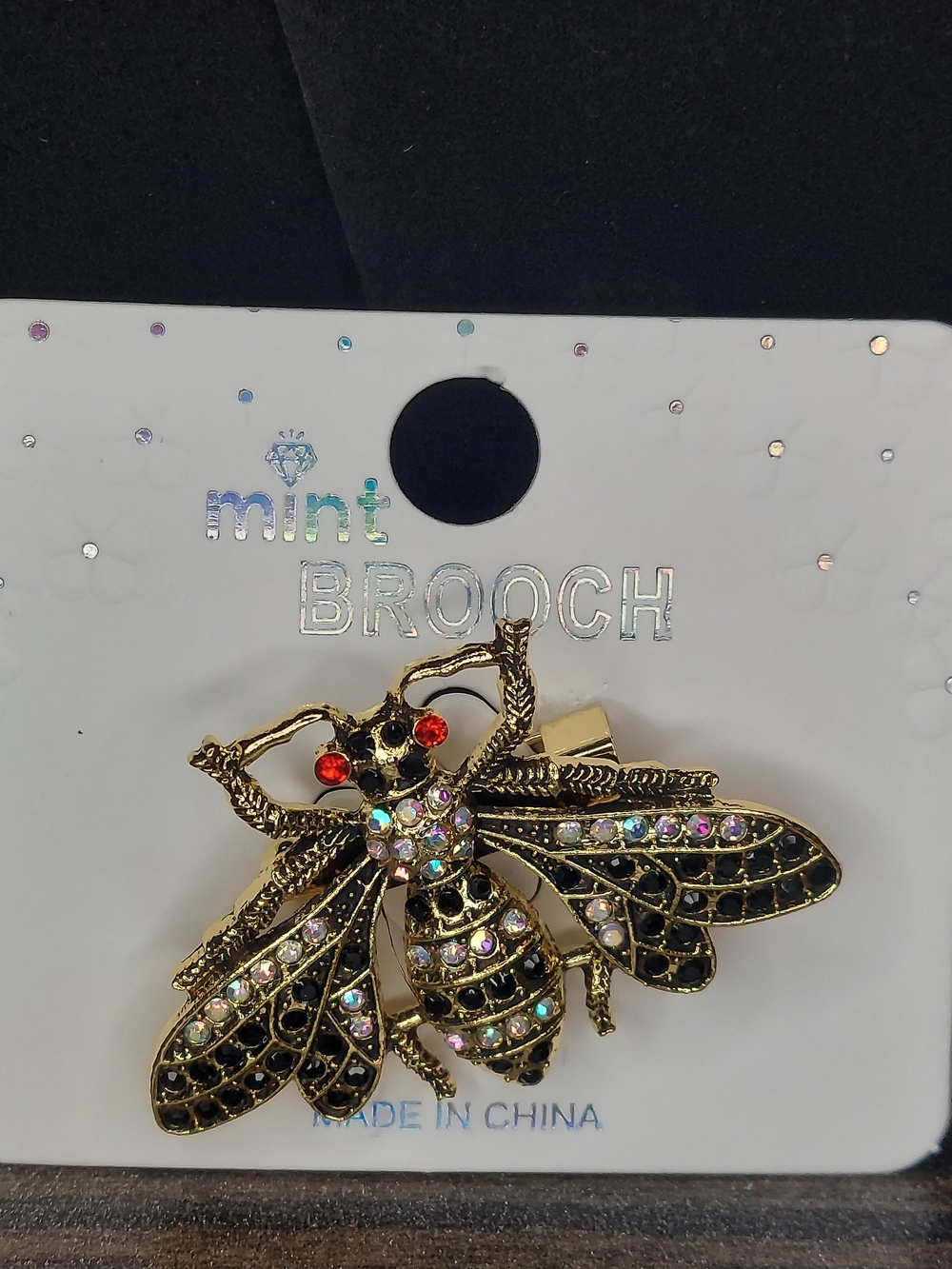 Black Gold-Tone Bee Brooch # 1